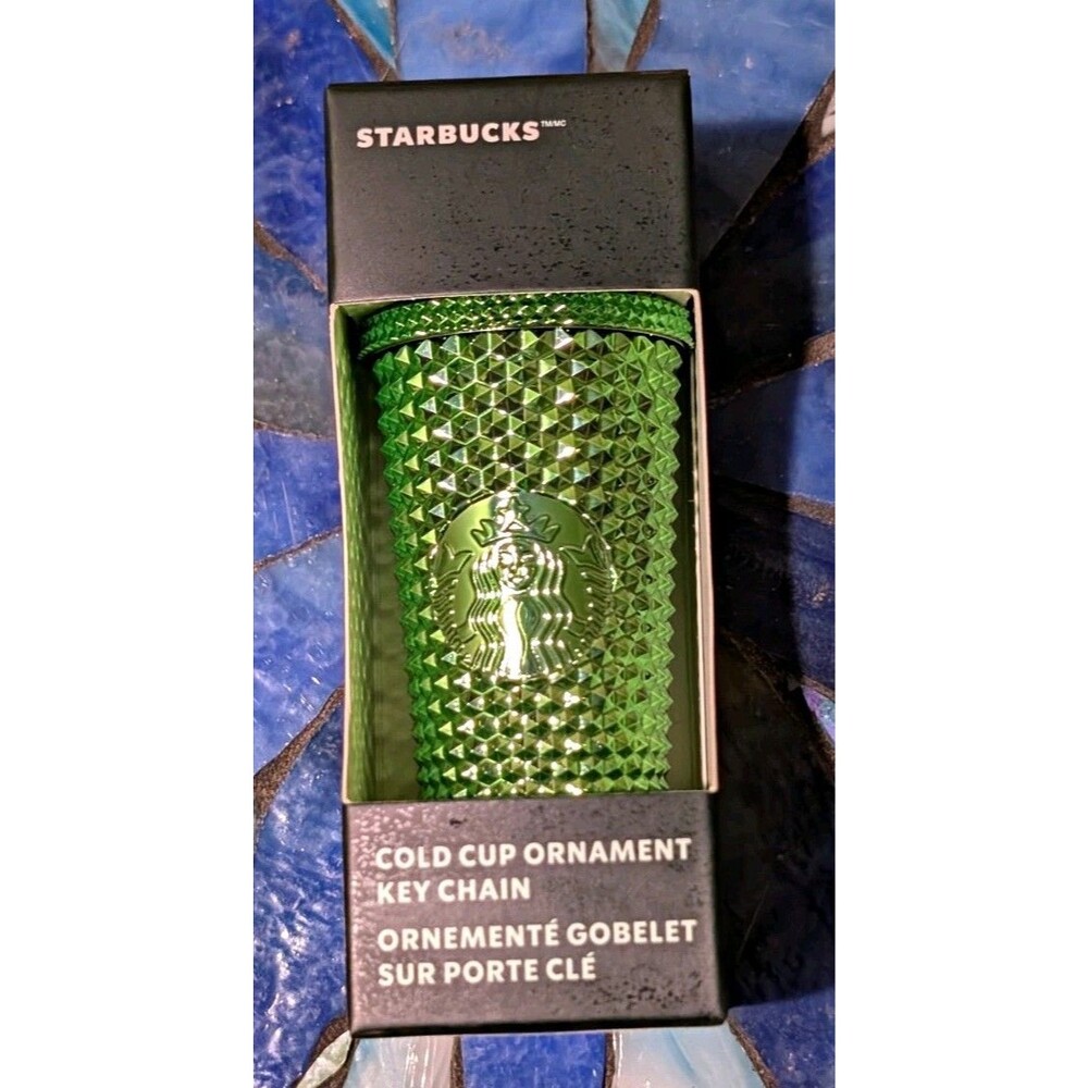 Starbucks 2023 Holiday Metallic Emerald Green Studded Bling Cold Cup Ornament